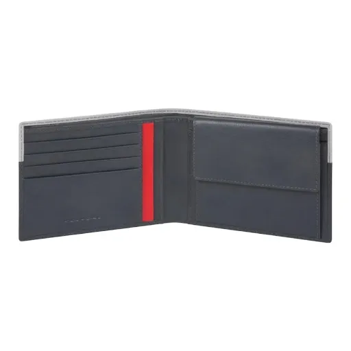 -PIQUADRO Portafoglio Uomo in Pelle con Porta Monete PU257UB00R/GRN