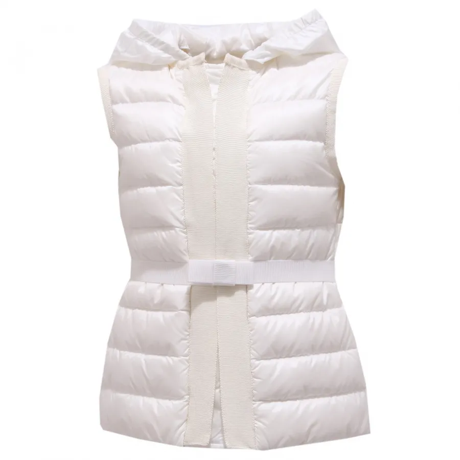 0974Y piumino SLIM smanicato GIRL bimba MONCLER PERIDOT white jacket