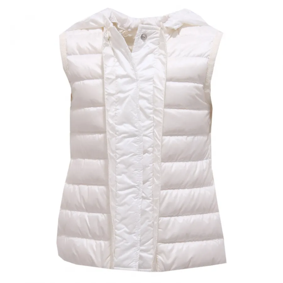 0974Y piumino SLIM smanicato GIRL bimba MONCLER PERIDOT white jacket