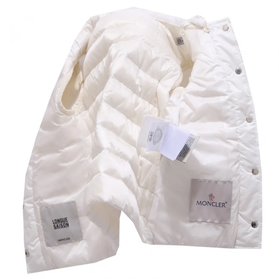 0974Y piumino SLIM smanicato GIRL bimba MONCLER PERIDOT white jacket