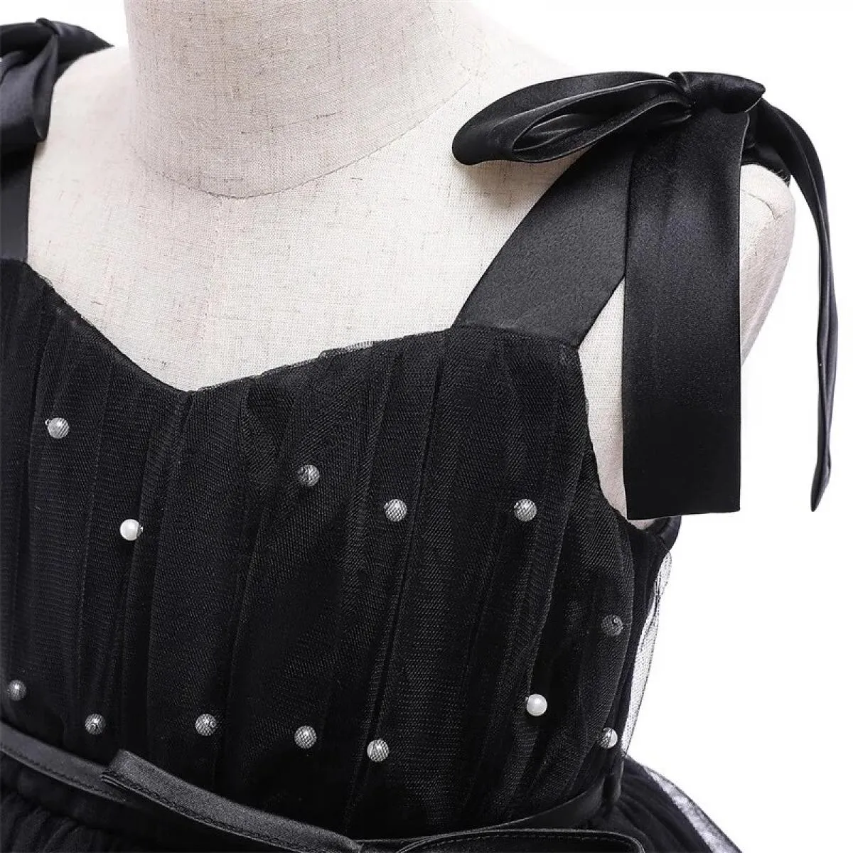 12 m Tutu di compleanno per bambini Abito per ragazza Cigno nero Abito con perline Neonato Mercoledì Carnevale Principessa Cotum