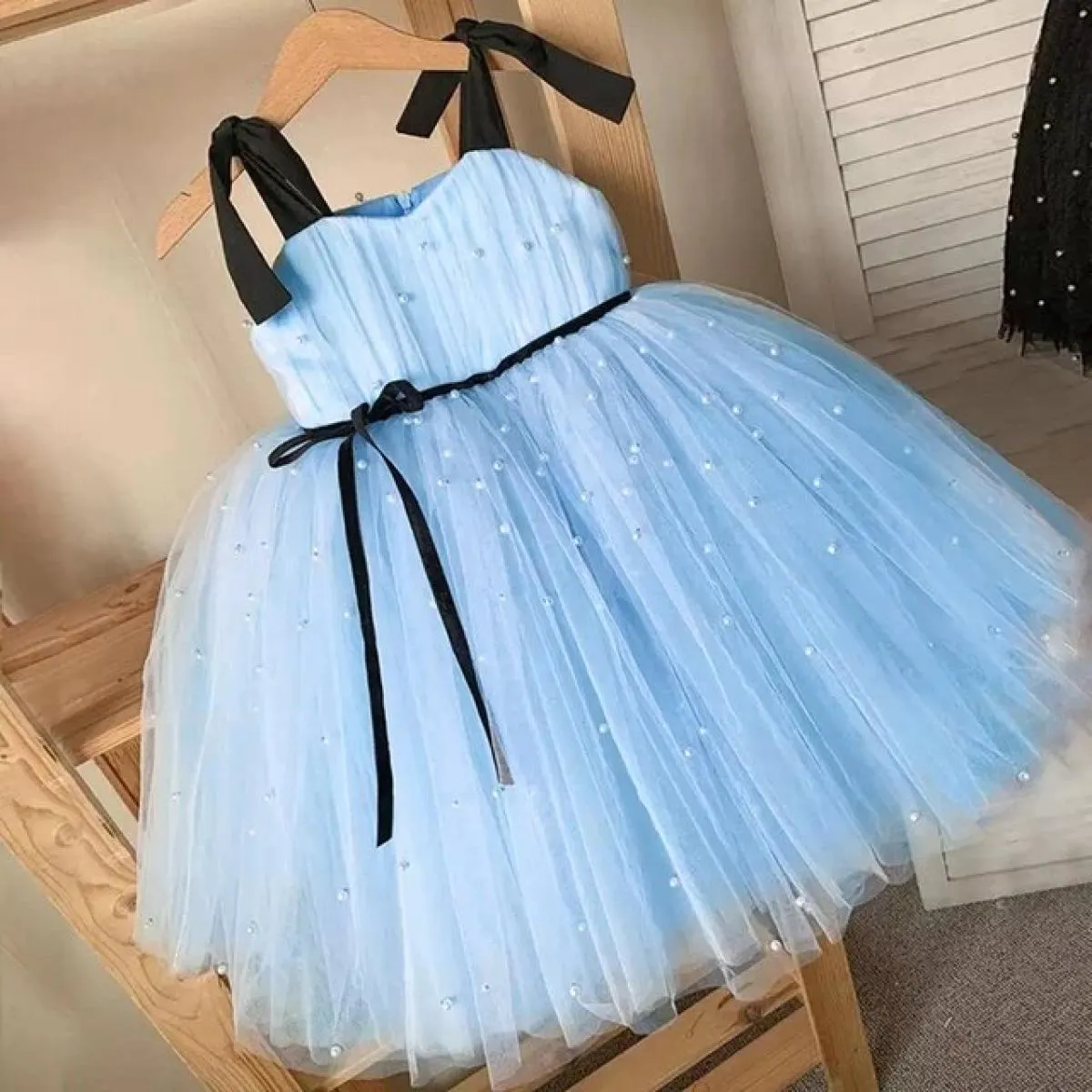 12 m Tutu di compleanno per bambini Abito per ragazza Cigno nero Abito con perline Neonato Mercoledì Carnevale Principessa Cotum