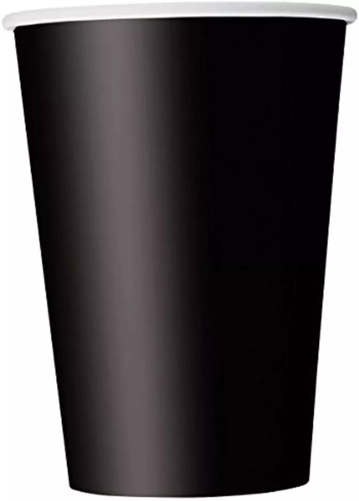 14 bicchieri di carta - nero profondo tinta unita 250 ml