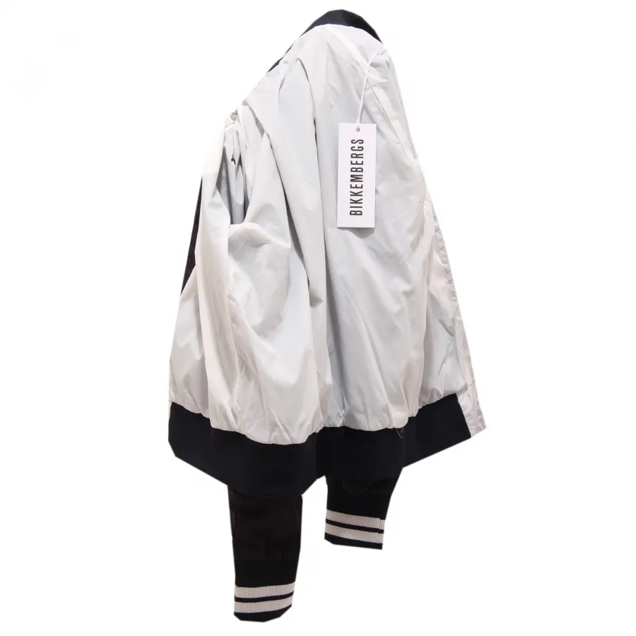 3094T giacca antivento bimbo BIKKEMBERGS blu/bianco bomber jacket kid
