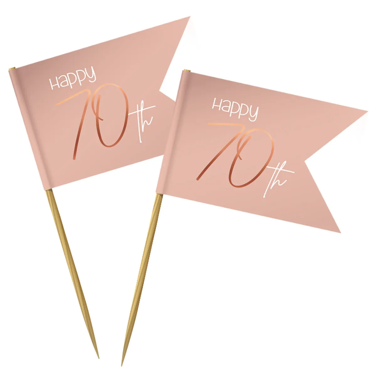 36 stuzzicadenti 70° compleanno rosa