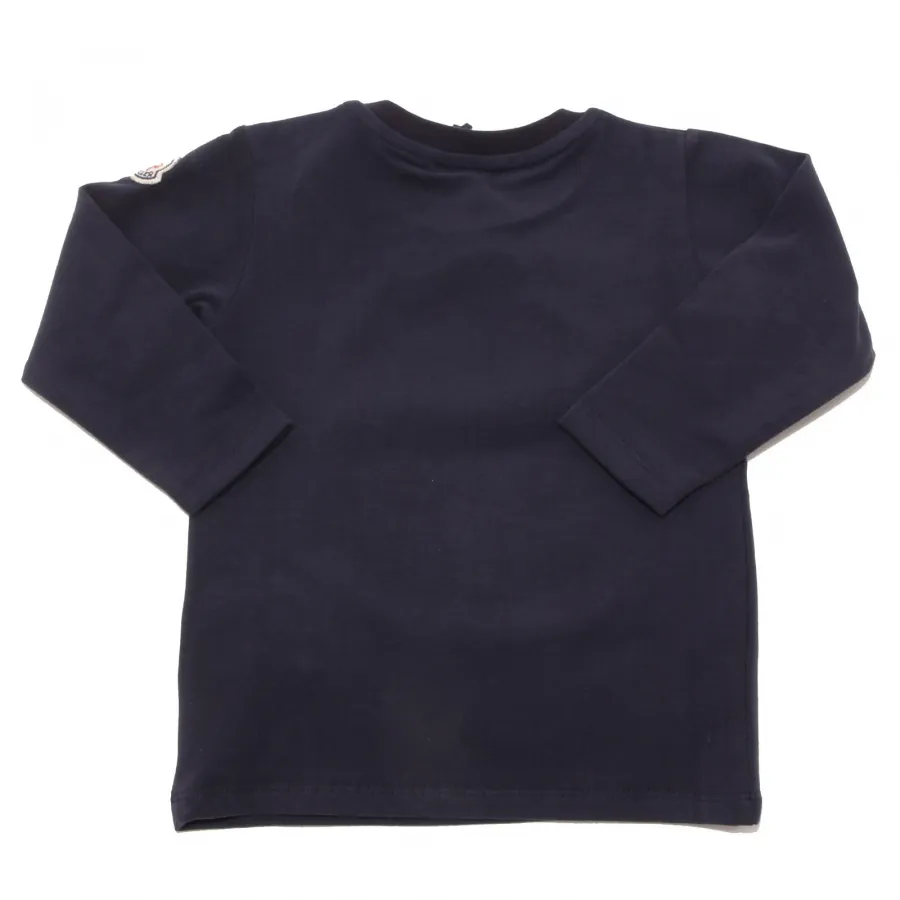 4113O maglia blu bimbo bimba MONCLER cotone manica lunga maglie t-shirts kids