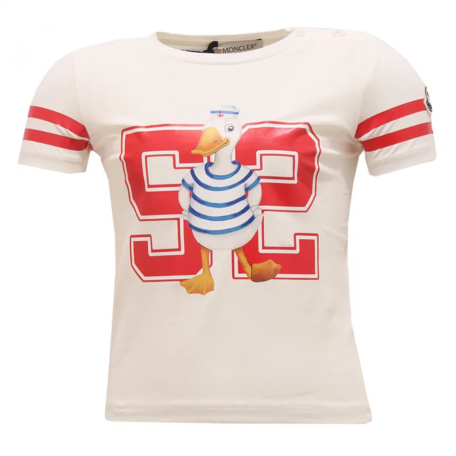 4339T maglia bimbo MONCLER maglia bianco multicolor cotone t-shirt kid