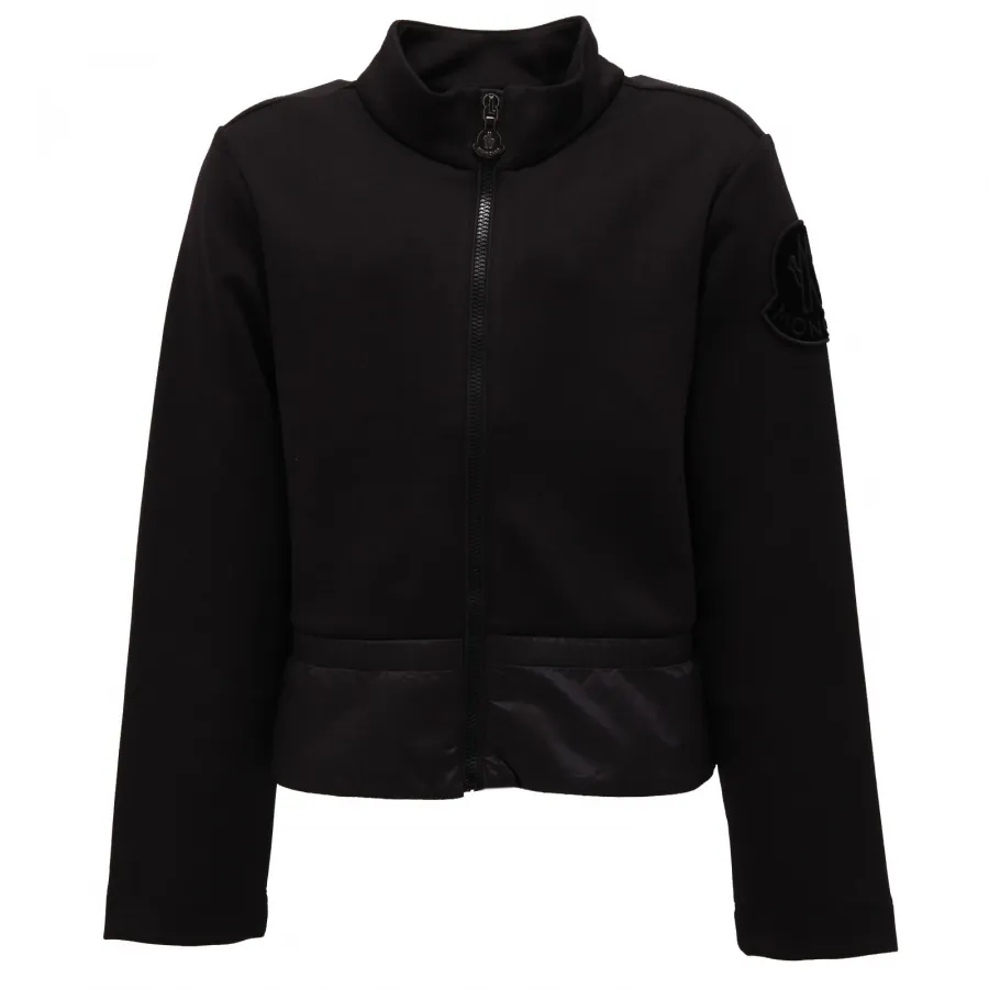 4515Z felpa bimba GIRL MONCLER full zip black double fabric sweatshirt