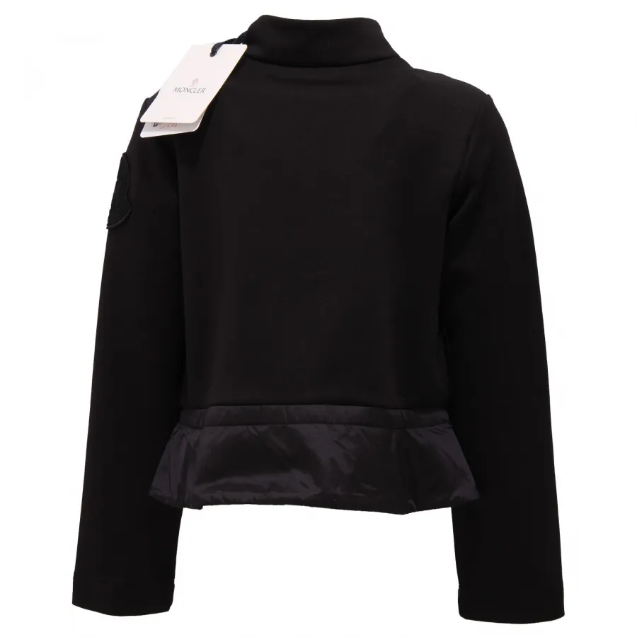 4515Z felpa bimba GIRL MONCLER full zip black double fabric sweatshirt