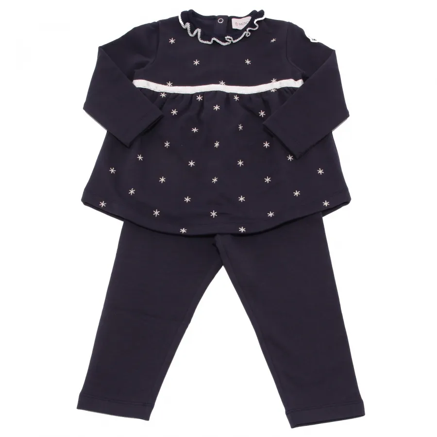 4708Z completo tuta bimba GIRL MONCLER blue sweatshirt + trouser tracksuit