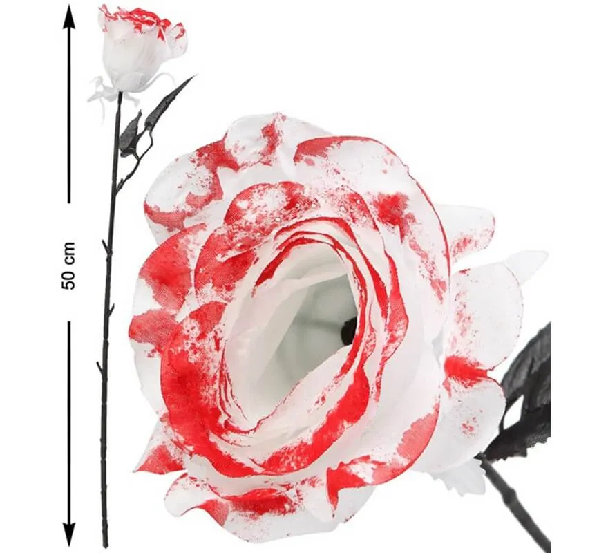 50 cm fiore bianco con sangue