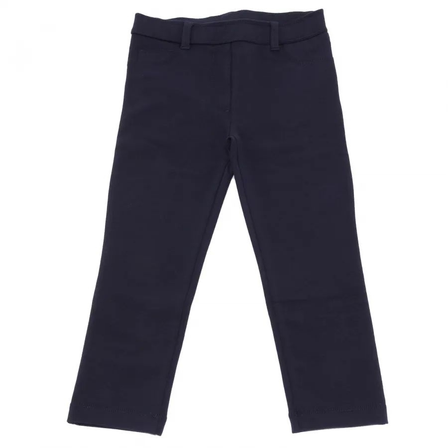 7664Y pantalone bimba GIRL MONCLER blue leggings cotton trouser pant