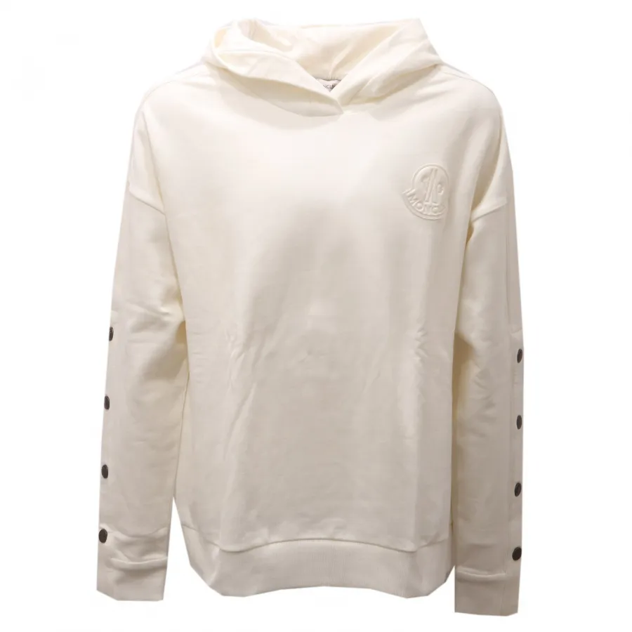 8061AD felpa bimba girl MONCLER off white cotton unisex sweatshirt kids