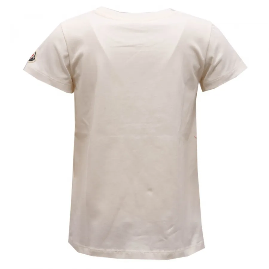 8276AH maglia bimba girl MONCLER off white printed cotton t-shirt