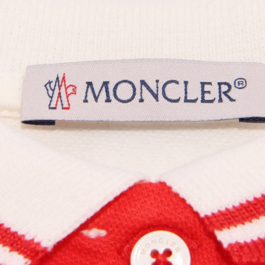 9076AA abito bimba GIRL MONCLER vestito cotton white/red dress