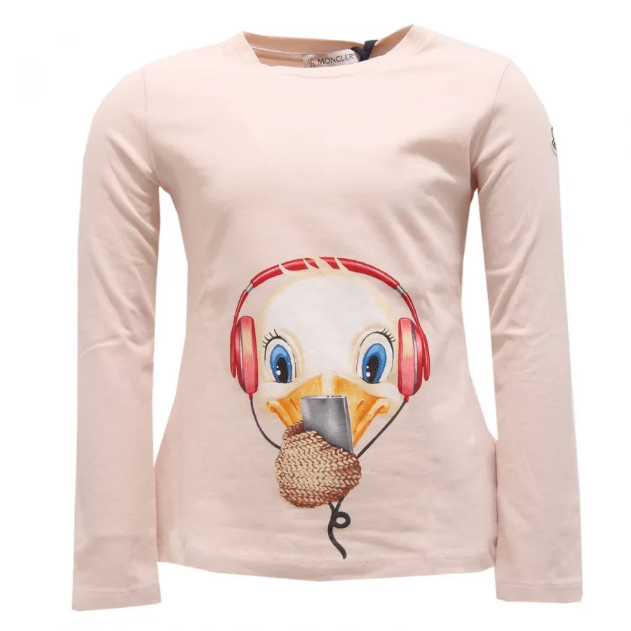 9143R maglia bimba MONCLER cotone rosa girocollo t-shirt kid