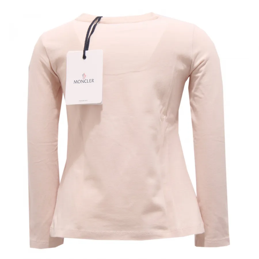 9143R maglia bimba MONCLER cotone rosa girocollo t-shirt kid