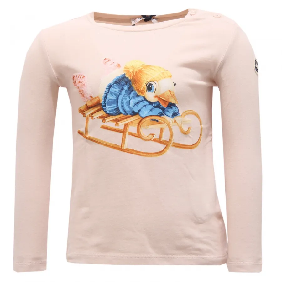 9158R maglia bimba MONCLER cotone rosa girocollo t-shirt kid