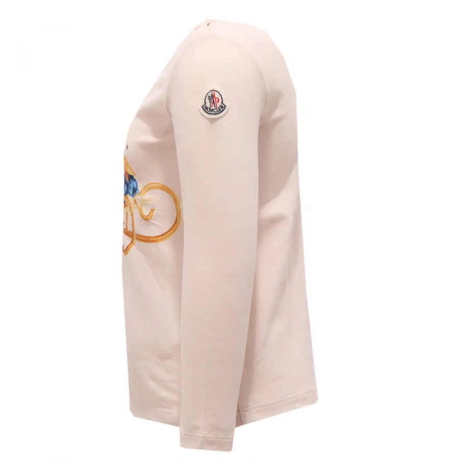 9158R maglia bimba MONCLER cotone rosa girocollo t-shirt kid