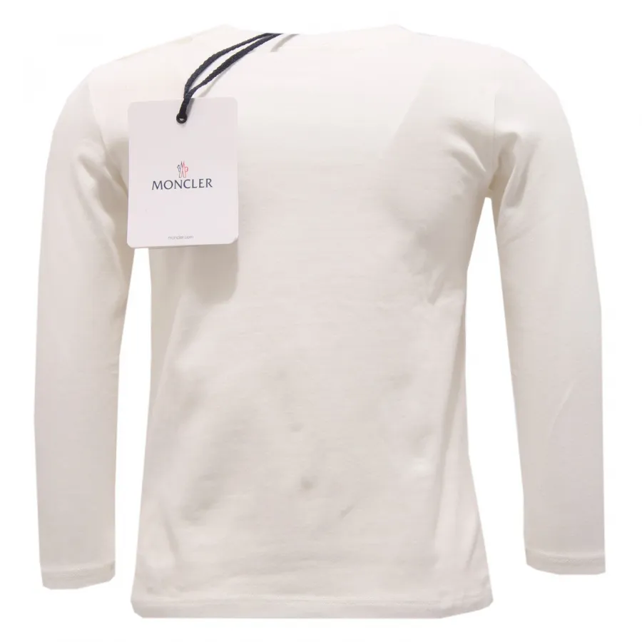 9167R maglia bimba MONCLER cotone avorio girocollo t-shirt kid
