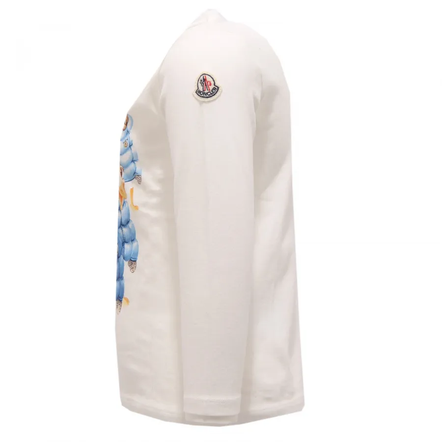9167R maglia bimba MONCLER cotone avorio girocollo t-shirt kid