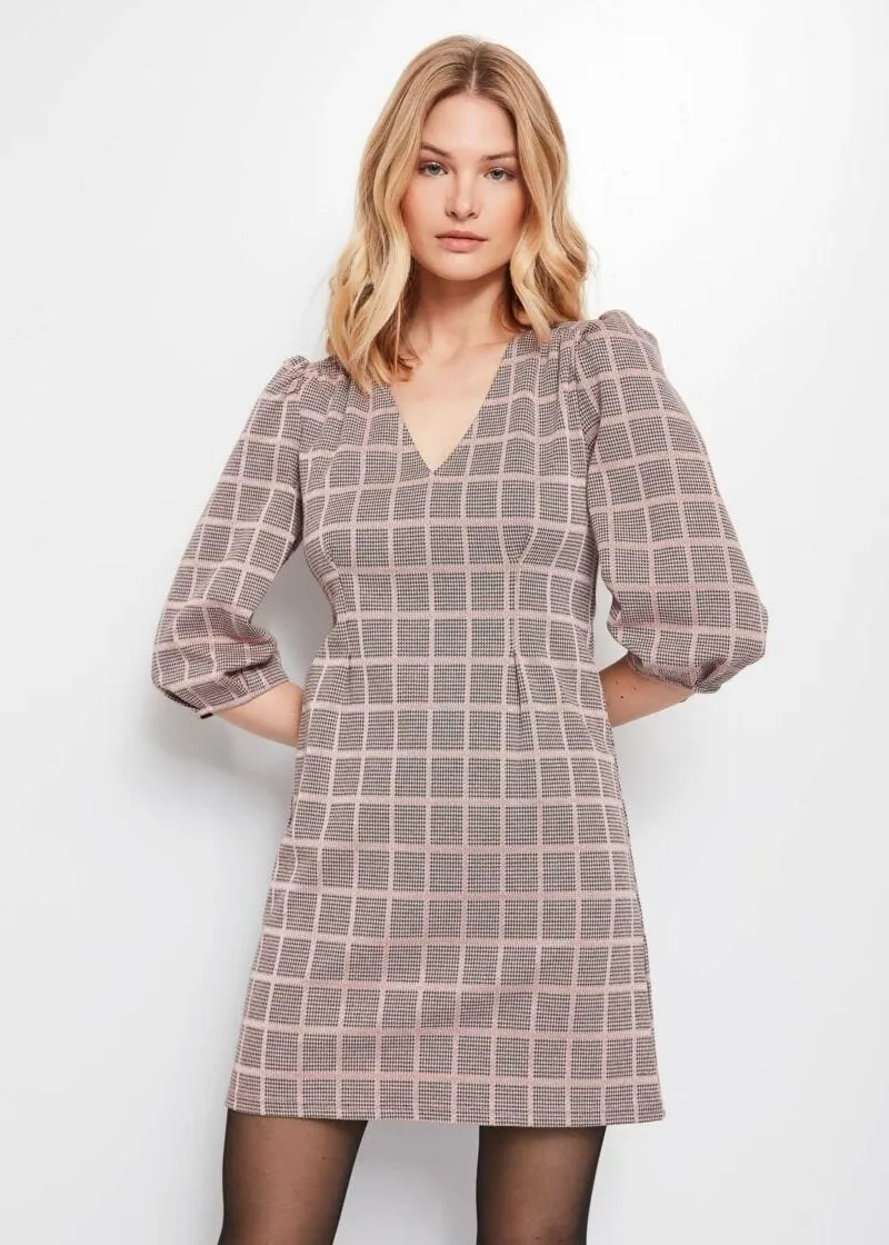 Abito check jacquard