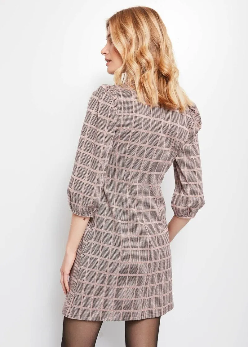 Abito check jacquard