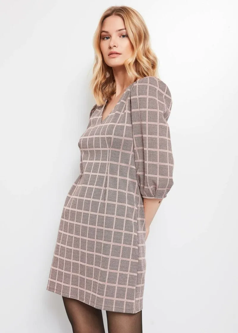 Abito check jacquard