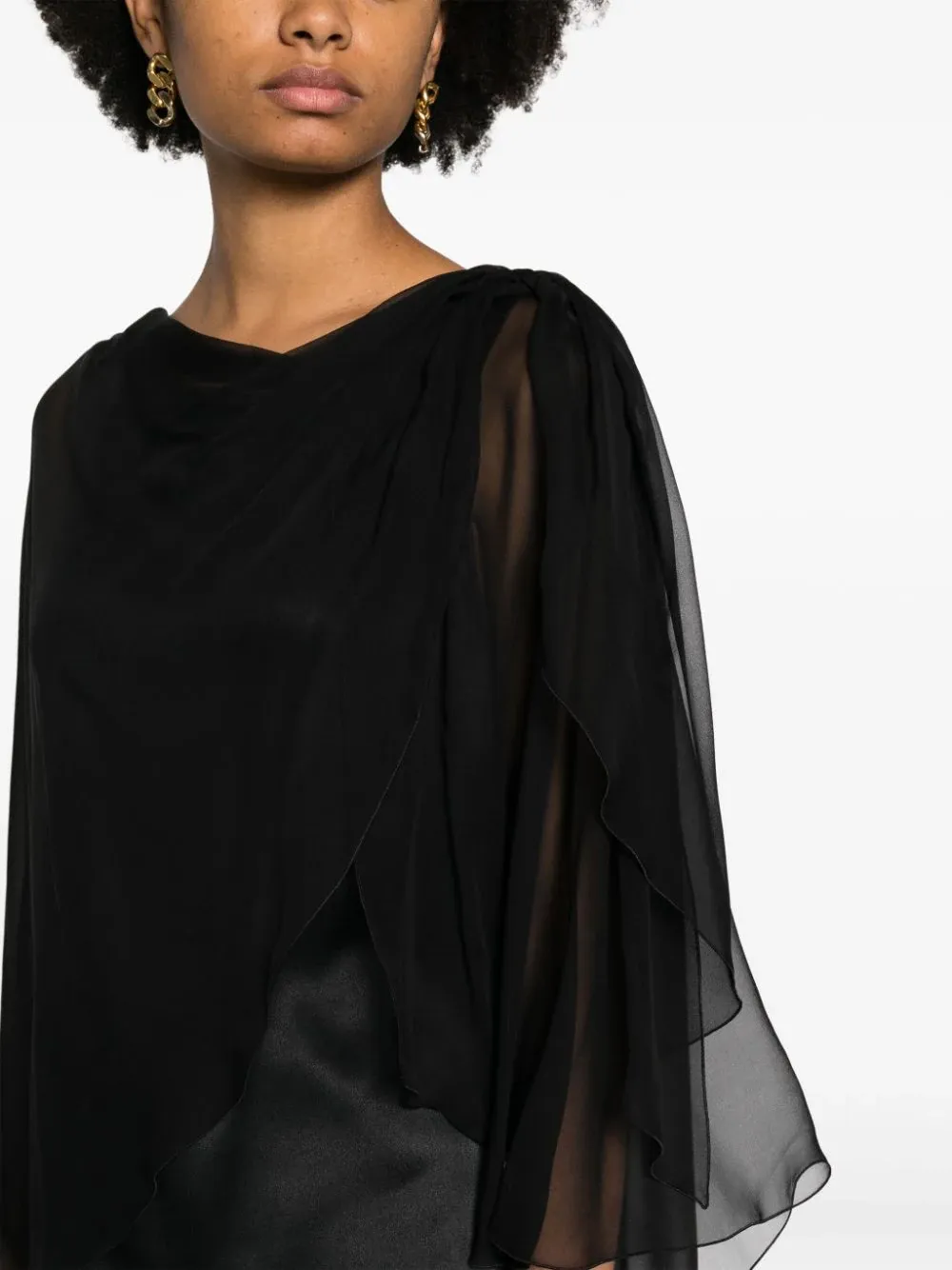 ALBERTA FERRETTI   BLUSA NERA IN SETA