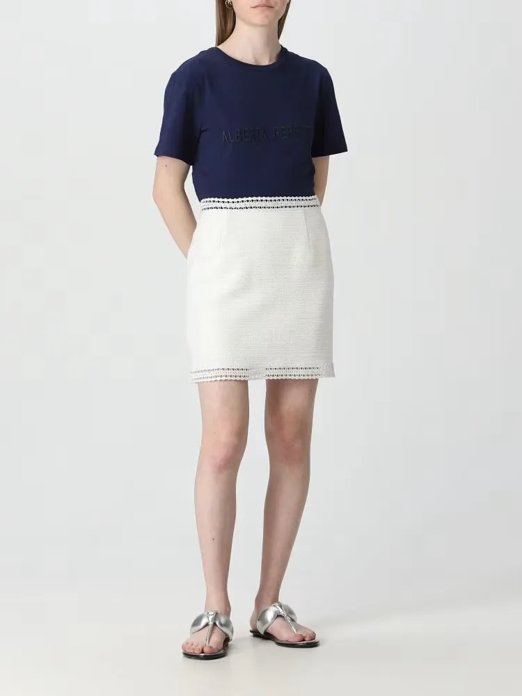 ALBERTA FERRETTI   GONNA BIANCA IN COTONE