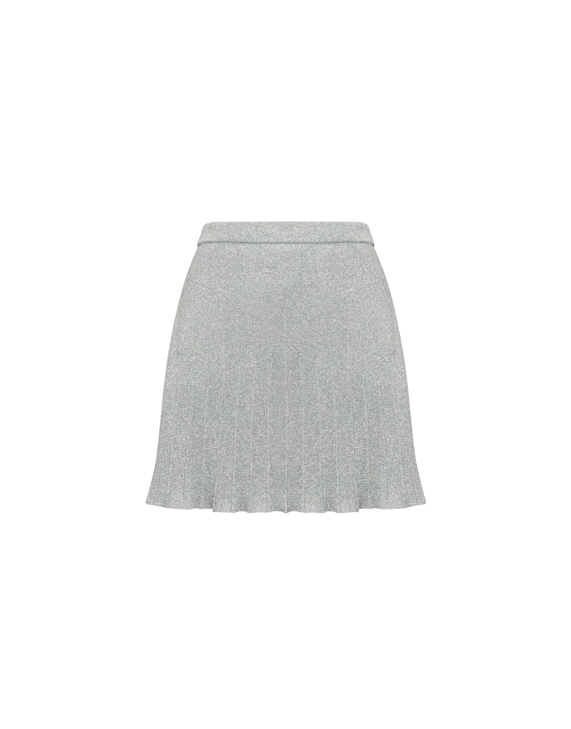 ALBERTA FERRETTI   MINI GONNA ARGENTO PLISSETTATA
