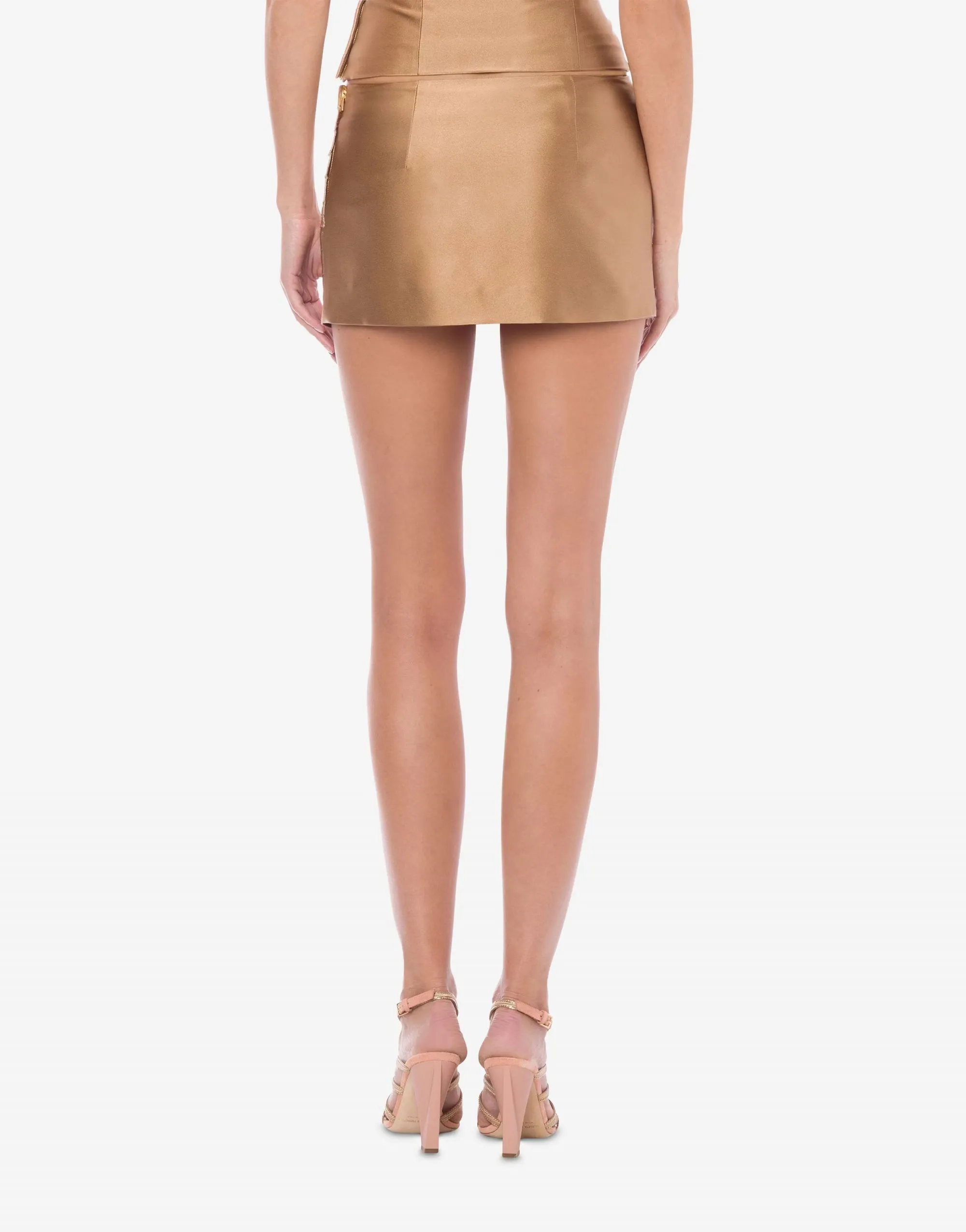 ALBERTA FERRETTI   MINIGONNA BEIGE IN RASO