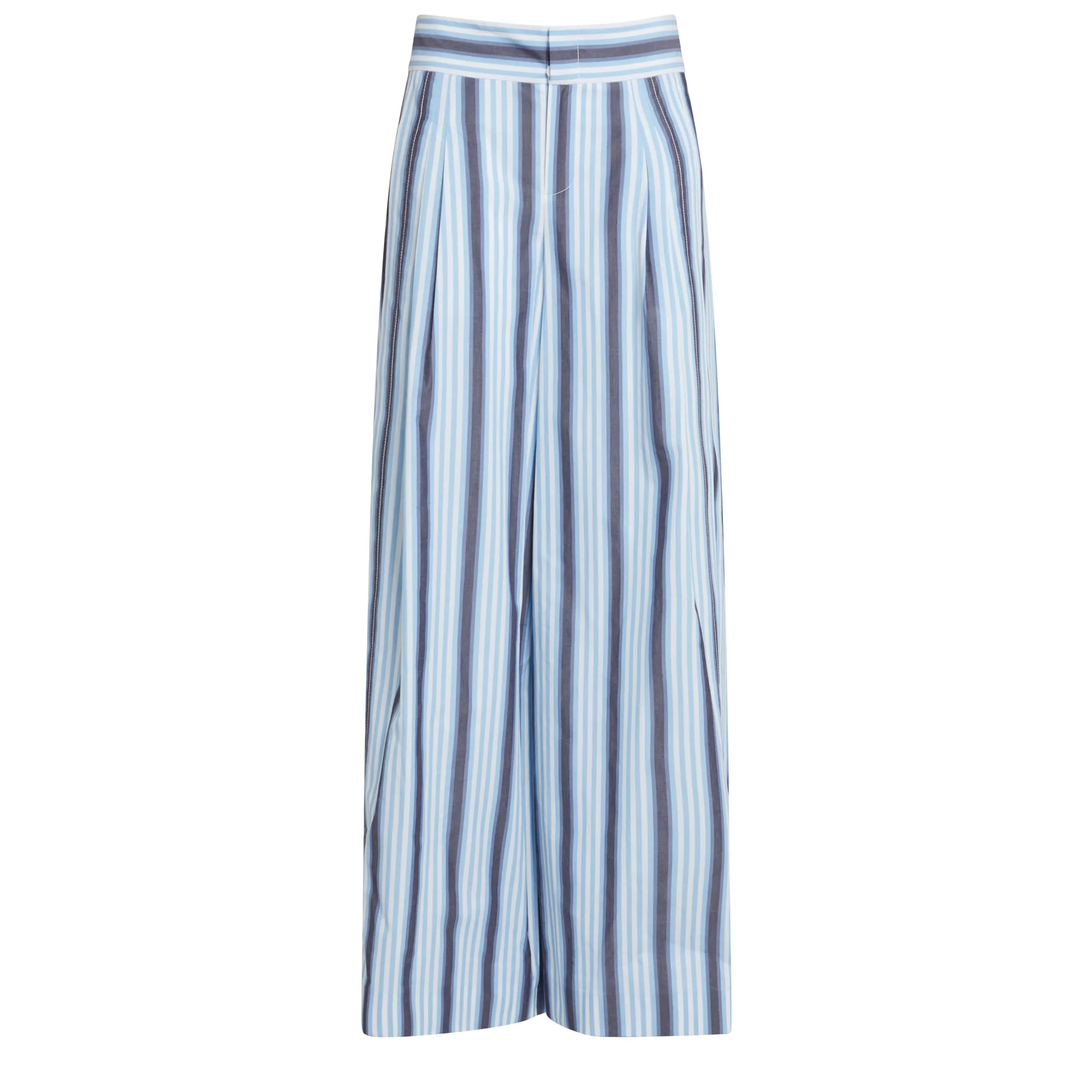 ALBERTA FERRETTI  Pantalone a ganba larga in cotone azzurro