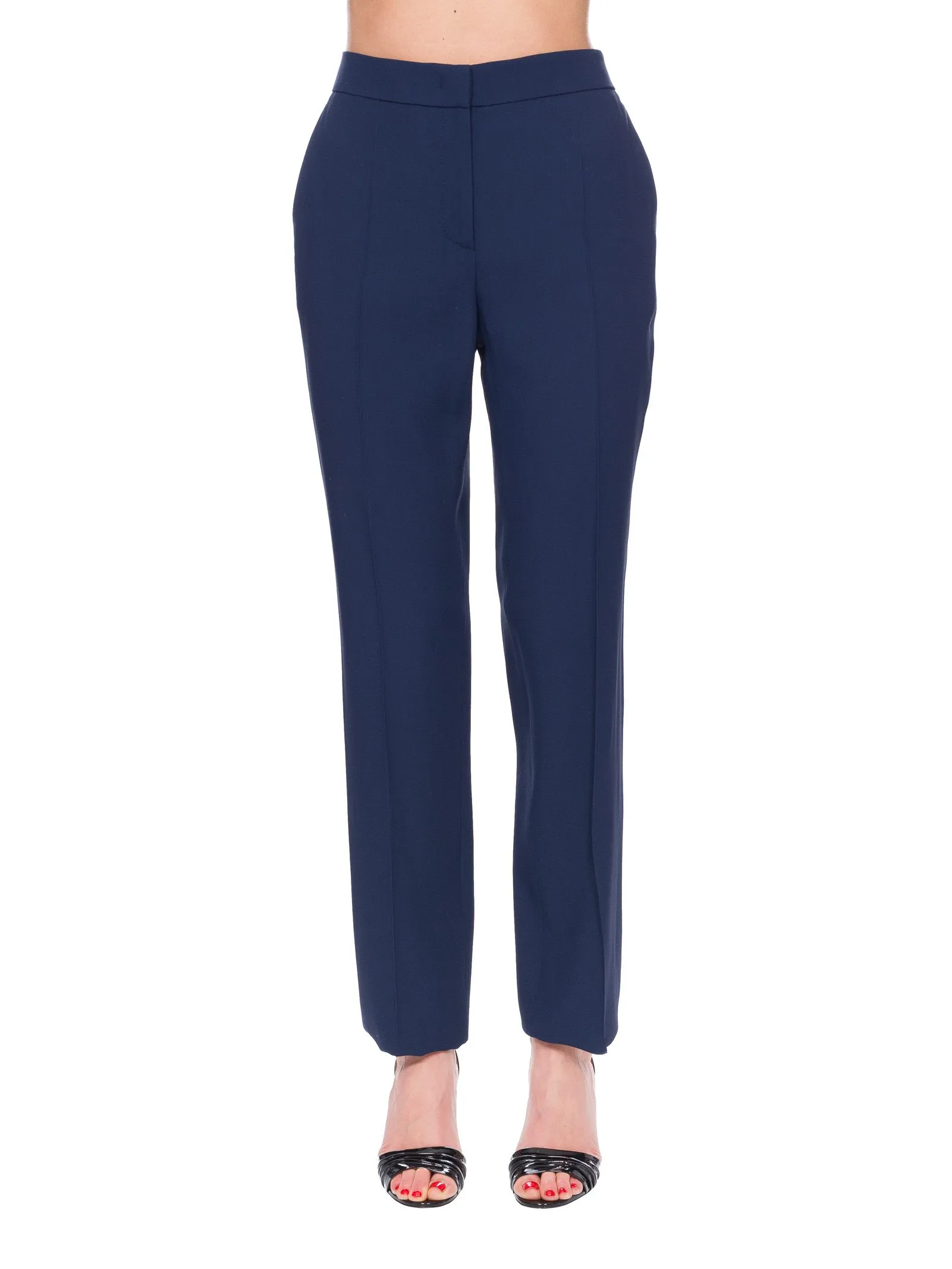 ALBERTA FERRETTI   PANTALONI BLU IN CREPE