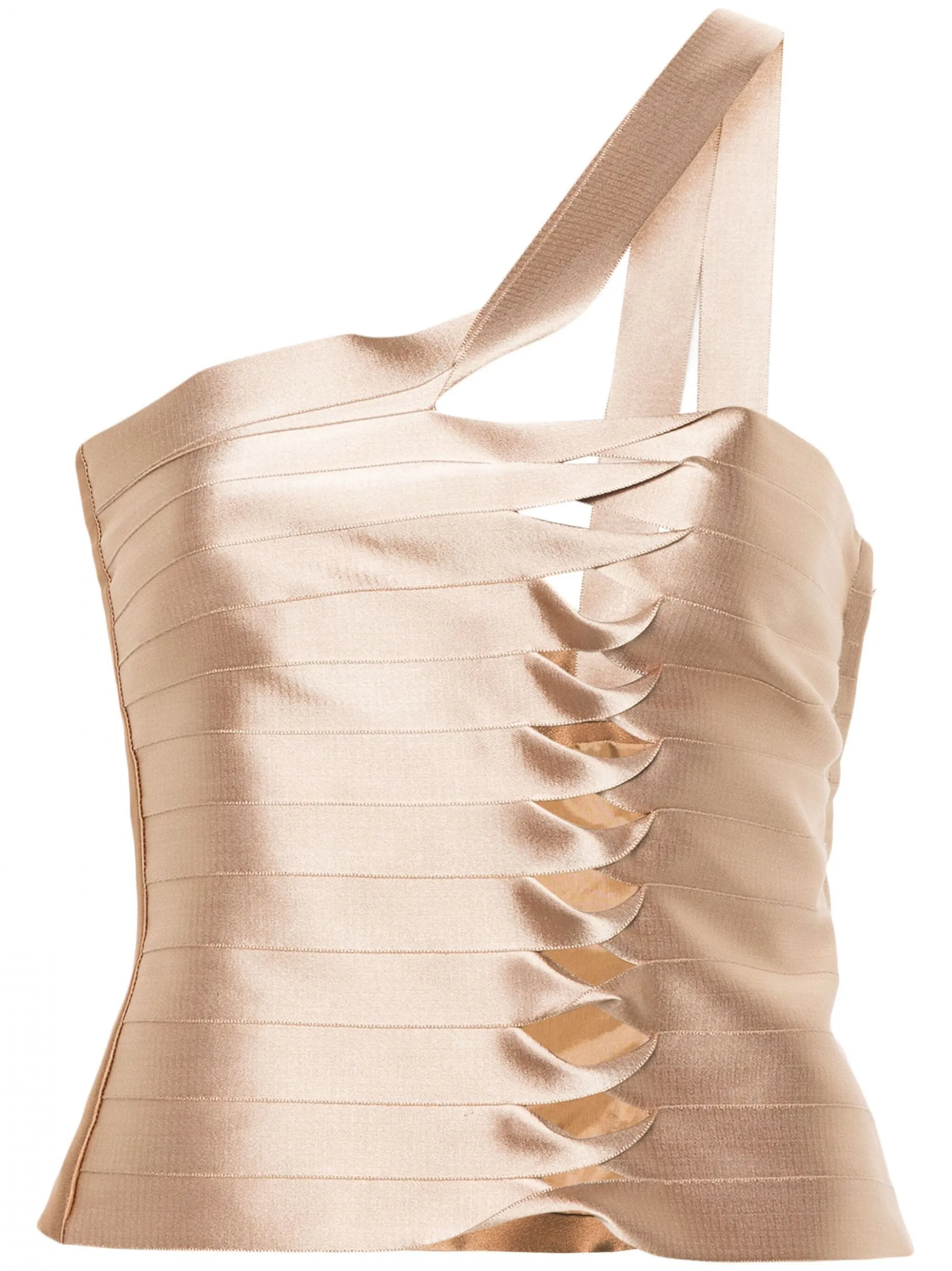 ALBERTA FERRETTI   TOP BEIGE IN RASO