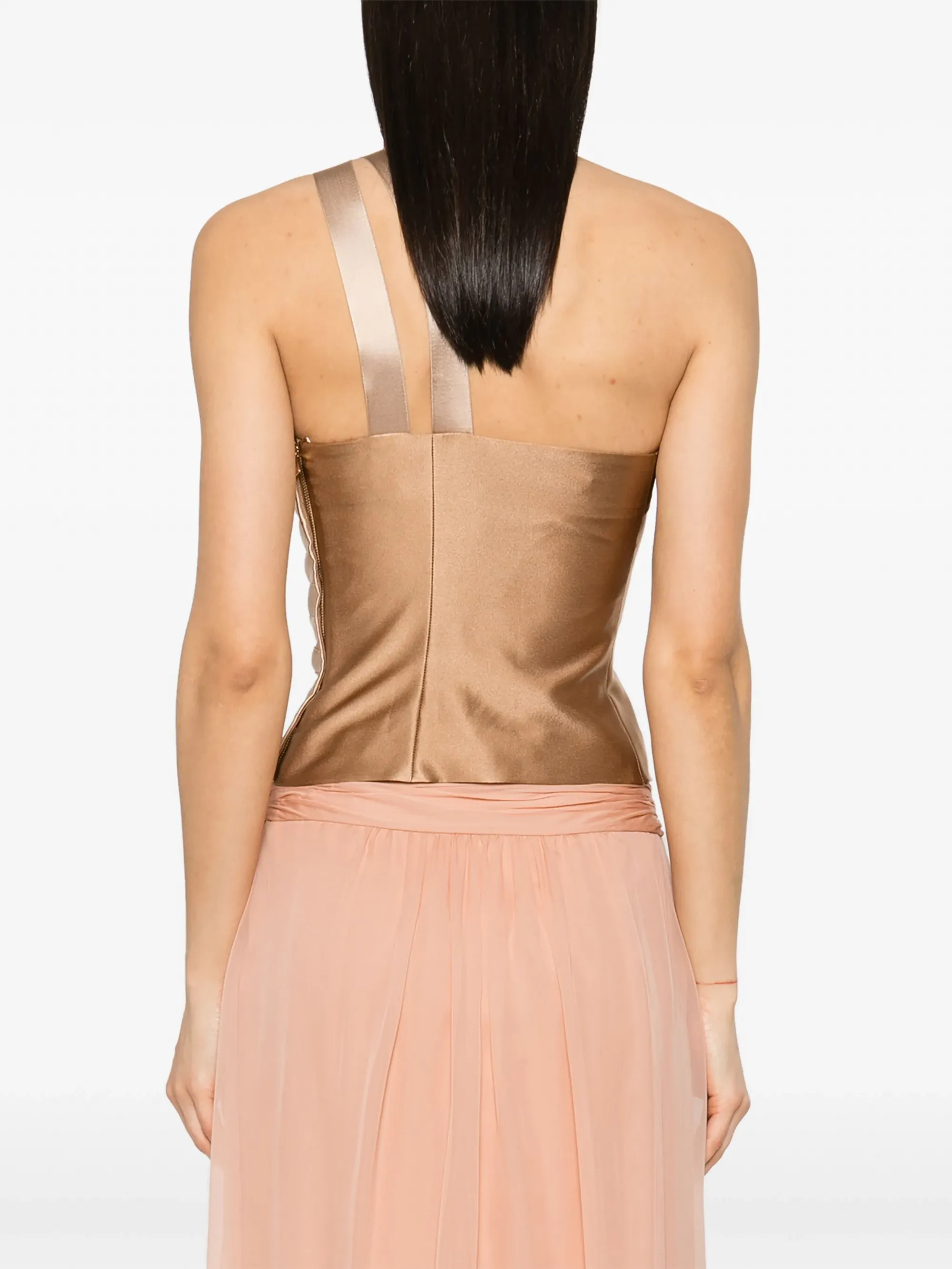 ALBERTA FERRETTI   TOP BEIGE IN RASO