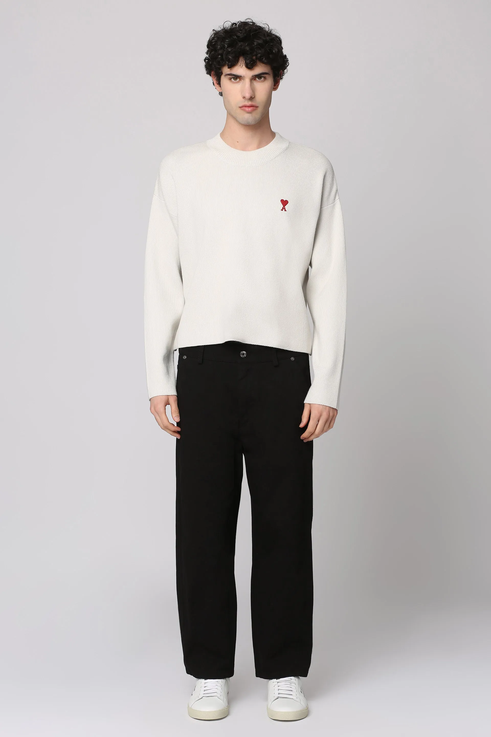 AMI PARIS Maglione girocollo in misto cotone