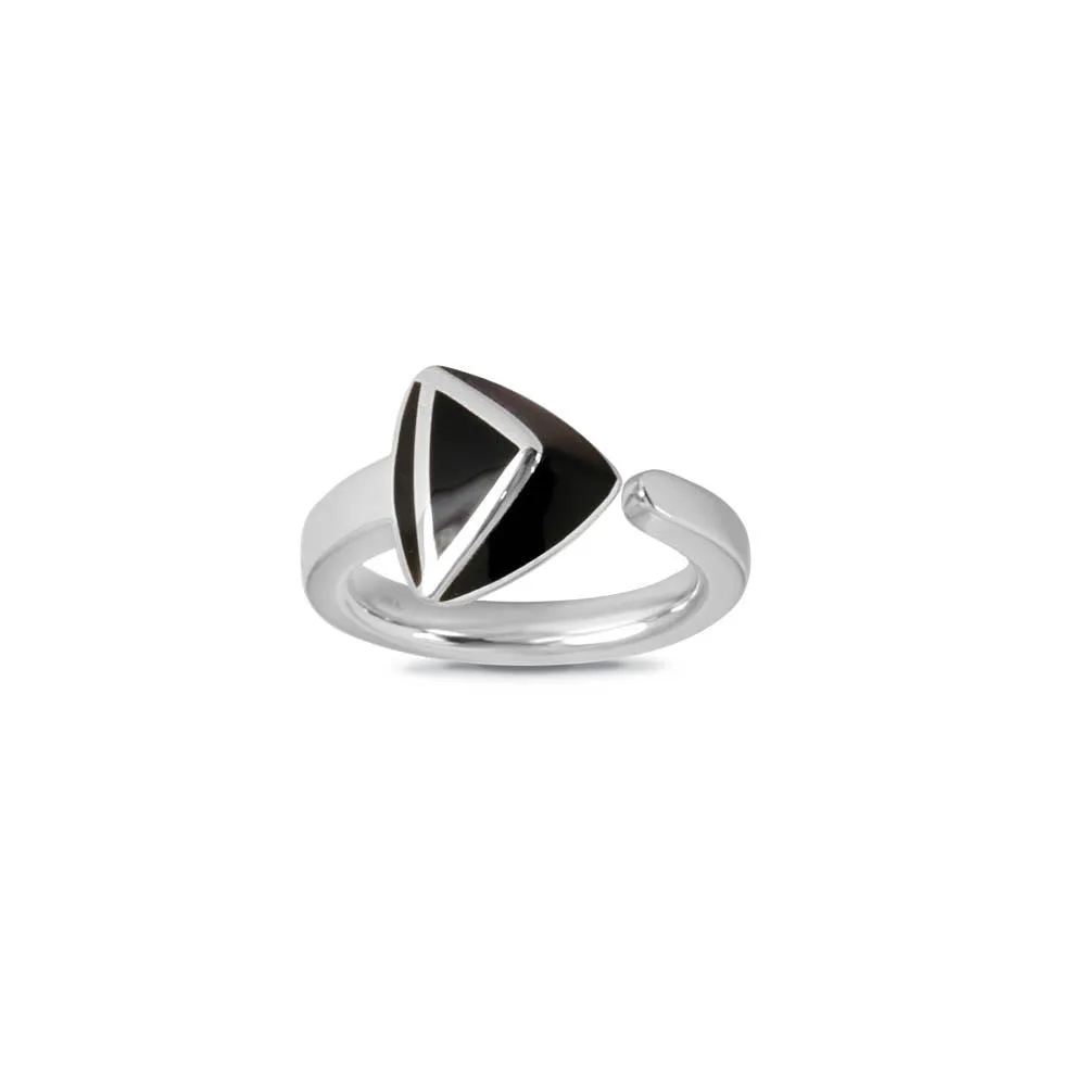Anello con smalto nero