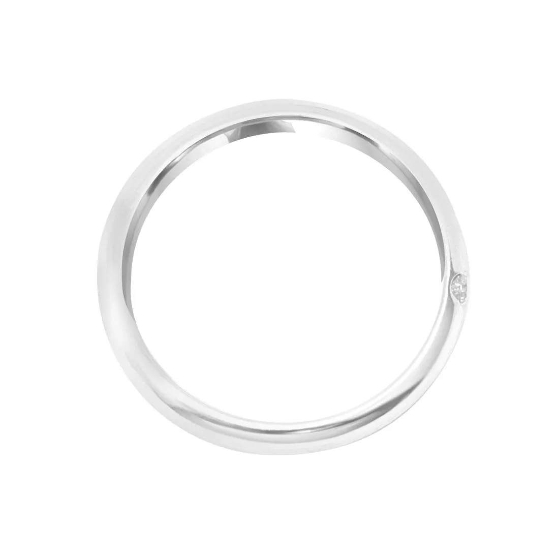 Anello solitario in oro bianco con diamante , misura 16