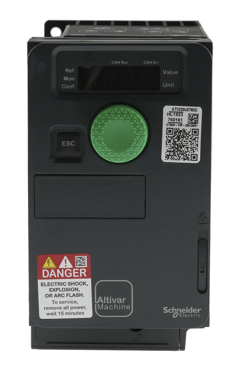 Avviatore a velocità variabile Schneider Electric, 0,75 W, 230 V c.a., 1 fase, 0.1 → 599Hz