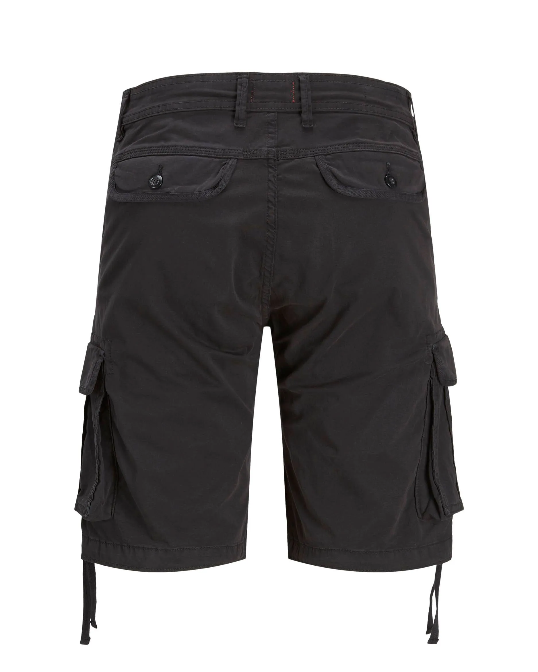 Bermuda cargo nero in cotone stretch loose-fit