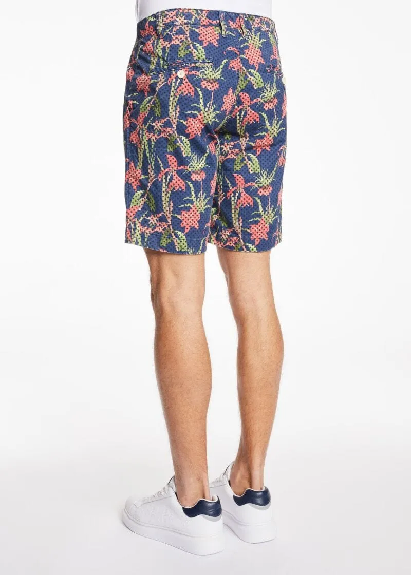 Bermuda in gabardina con fiori