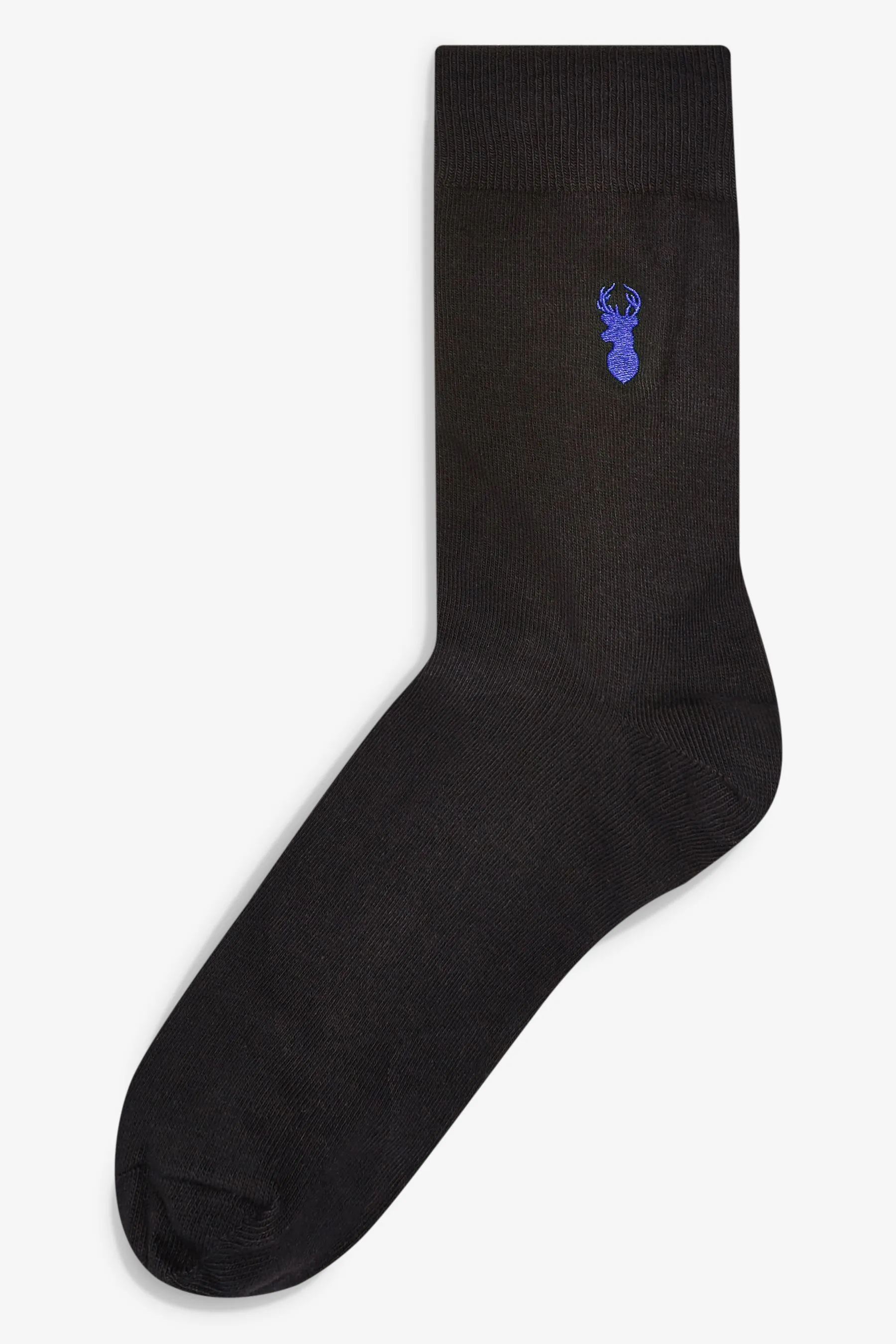 Black Multi Stag  - Calzini con ricami e cervo