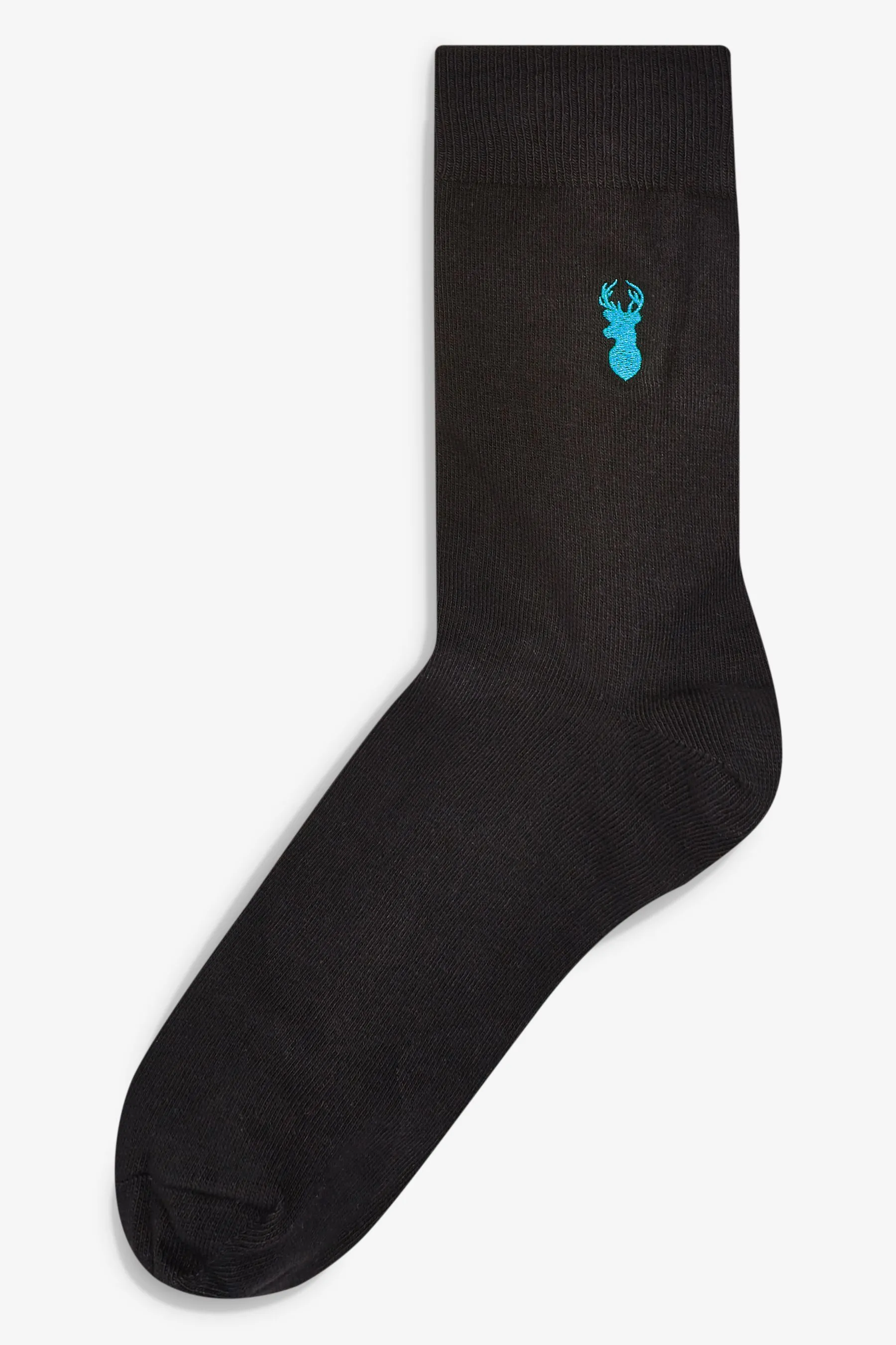 Black Multi Stag  - Calzini con ricami e cervo