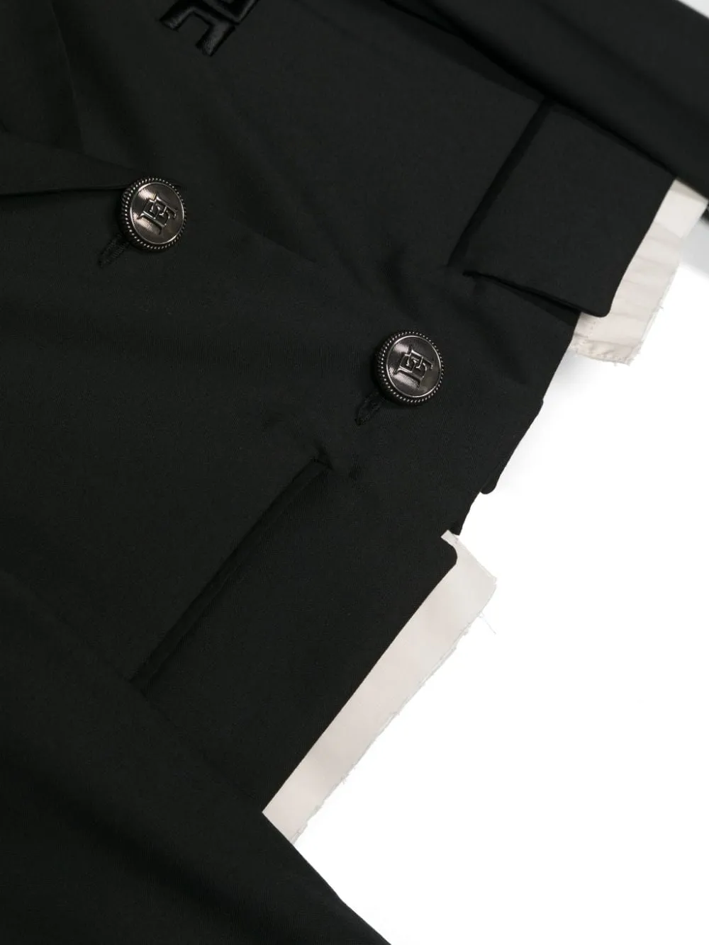 Blazer crop con ricamo