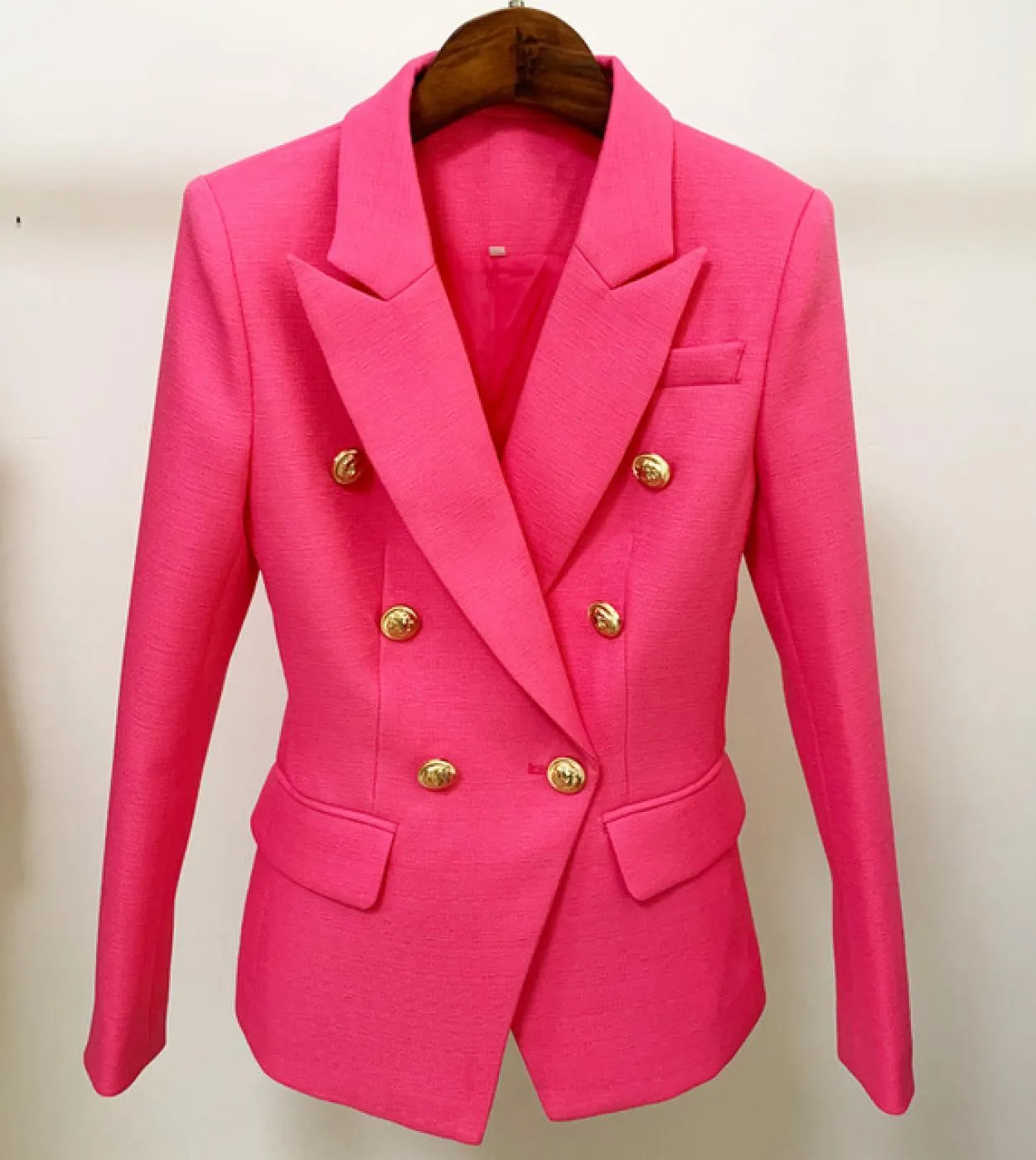 Blazer in lino di cotone Giacche da donna Spring New Blazer da donna da donna con bottoni a doppio petto in verde blu nero bianc