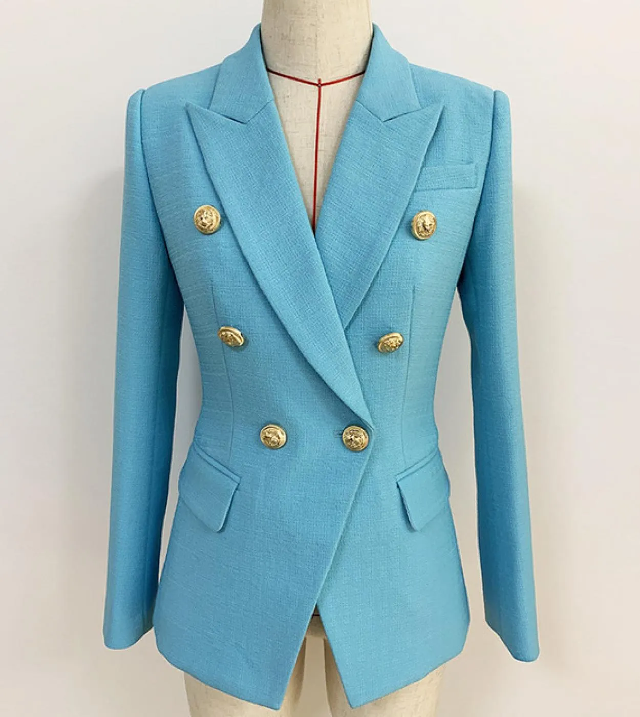 Blazer in lino di cotone Giacche da donna Spring New Blazer da donna da donna con bottoni a doppio petto in verde blu nero bianc