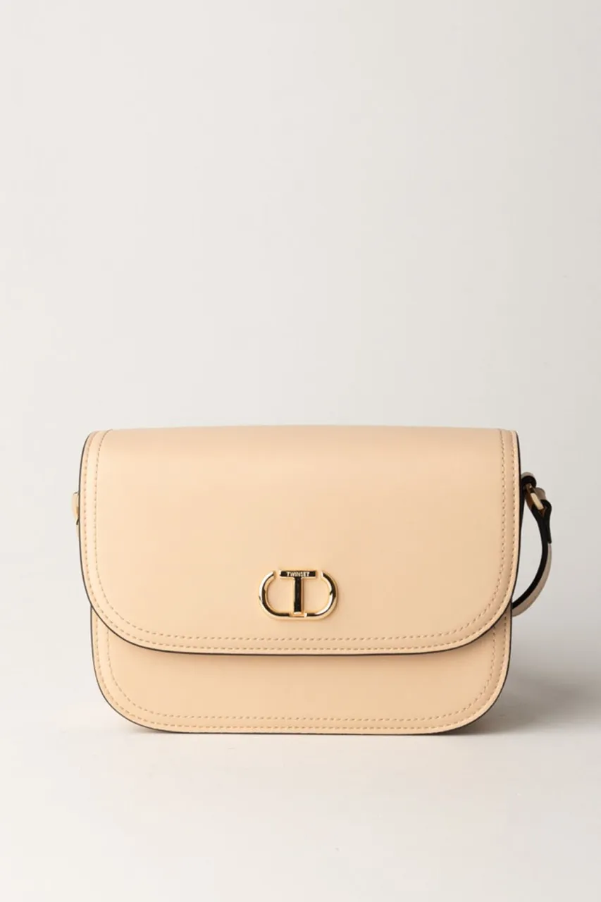 Borsa a tracolla in pelle liscia Caramello