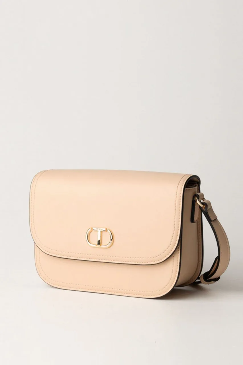 Borsa a tracolla in pelle liscia Caramello