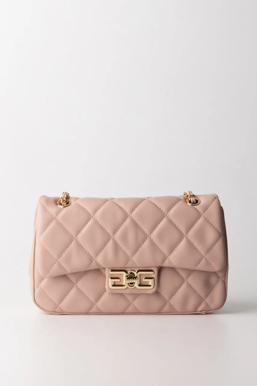 Borsa a tracolla rapuntata con logo Rosa
